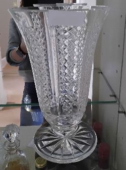 WATERFORD TAPERED CUT CRYSTAL VASE