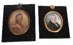 TWO EARLY 19TH-CENTURY MINIATURE PORTRAITS - WILLIAM TENNANT AND COLONEL RALPH JAMES