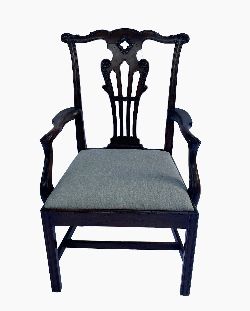 EDWARDIAN MAHOGANY CHIPPENDALE STYLE ELBOW CHAIR