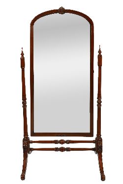 REGENCY STYLE MAHOGANY CHEVAL DRESSING MIRROR