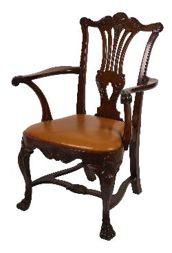 DUBLIN CHIPPENDALE ELBOW CHAIR, IN THE MANNER OF BUTLER'S