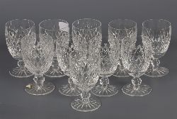 SET OF 10 WATERFORD CRYSTAL WINE GLASSES