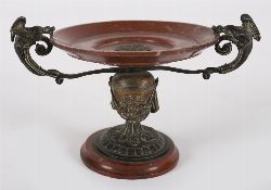 19TH-CENTURY MARBLE AND BRONZE TAZZA