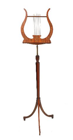 EDWARDIAN SATINWOOD AND MARQUETRY MUSIC STAND