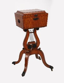 REGENCY SATINWOOD AND BRONZE-MOUNTED WORK TABLE
