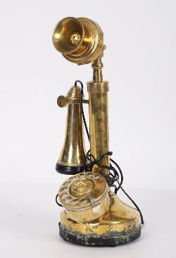 VINTAGE BRASS CANDLESTICK TELEPHONE