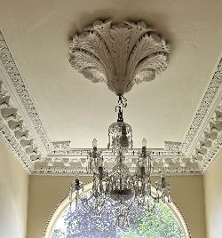 LARGE 10-LIGHT WATERFORD CRYSTAL CHANDELIER