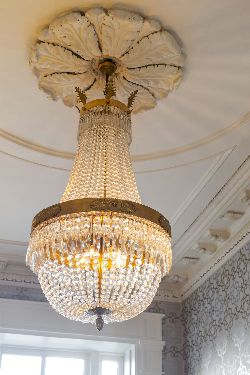 REGENCY-STYLE AND CRYSTAL CUT-GLASS CHANDELIER
