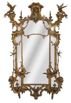 IMPORTANT LATE 18TH / EARLY 19TH-CENTURY CHIPPENDALE GILTWOOD MIRROR
