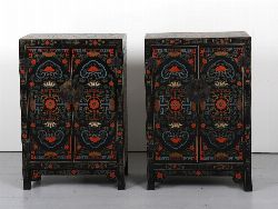19TH-CENTURY PAIR OF CHINESE QING LACQUERED CABINETS