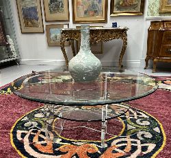 20TH-CENTURY ITALIAN DESIGNER ACRYLIC AND GLASS COFFEE TABLE