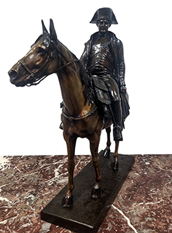 IMPORTANT 19TH-CENTURY PATINATED BRONZE STATUE OF NAPOLEON ON HORSEBACK