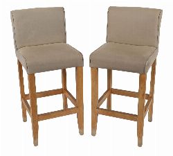 SET OF THREE UPHOLSTERED TALL DINING CHAIRS