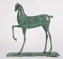 MODERNIST ABSTRACT BRONZE SCULPTURE OF A HORSE
