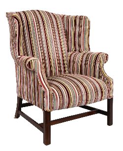 PAIR OF EDWARDIAN GEORGE III STYLE WINGBACK ARMCHAIRS