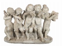 19TH-CENTURY ITALIAN MARBLE GROUP - MUSICA