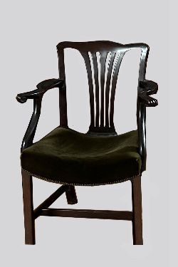 GEORGE III MAHOGANY ELBOW CHAIR
