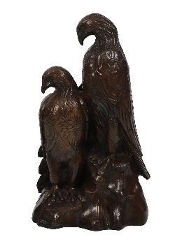 20TH-CENTURY BRONZE SCULPTURE OF TWO EAGLES