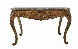 IMPORTANT 18TH-CENTURY CARVED GILTWOOD CENTRE TABLE