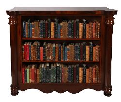 WILLIAM IV MAHOGANY INVERTED BREAKFRONT OPEN LIBRARY BOOKCASE