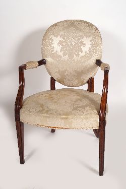 GEORGE III HEPPLEWHITE ELBOW CHAIR