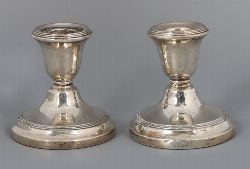 PAIR OF SILVER CANDLESTICKS