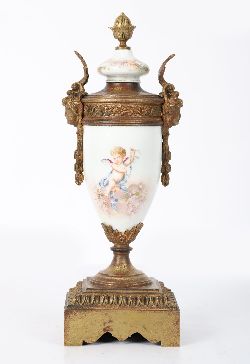 LATE 19TH-CENTURY FRENCH PORCELAIN AND GILT BRONZE URN