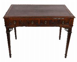 19TH-CENTURY OAK LIBRARY TABLE IN THE ADAM STYLE