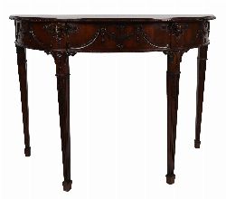 EDWARDIAN MAHOGANY ADAM STYLE SIDE TABLE WITH MASK DECORATION