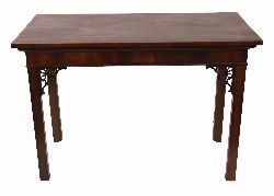 GEORGE III SIDE TABLE RAISED ON SQUARE TAPERED LEGS