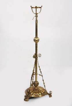 VICTORIAN TELESCOPIC BRASS STANDARD LAMP STAND