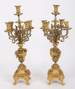 PAIR OF 19TH-CENTURY FRENCH ORMOLU CANDELABRA