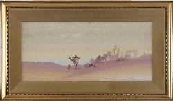 DESERT SCENE WITH CAMELS