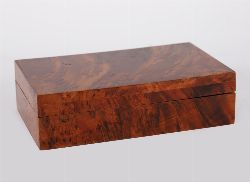 20TH-CENTURY AMBOYNA JEWELLERY BOX