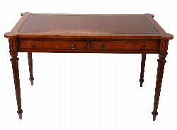 LOUIS XVI STYLE WALNUT AND MARQUETRY WRITING DESK