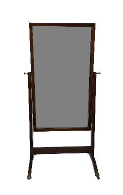 EDWARDIAN MAHOGANY AND INLAID CHEVAL DRESSING MIRROR