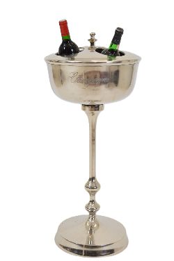 CHROME FLOOR-STANDING FOUR-BOTTLE WINE COOLER