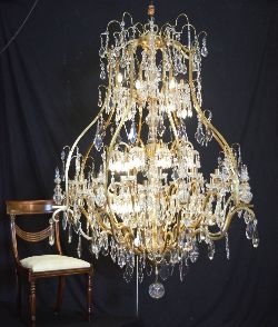 MONUMENTAL ORMOLU AND CRYSTAL 54-BRANCH CHANDELIER 