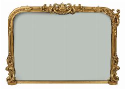 19TH-CENTURY GILTWOOD OVERMANTEL MIRROR