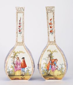 PAIR OF 19TH-CENTURY DRESDEN PORCELAIN VASES