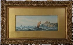 PAIR OF 19TH-CENTURY SEASCAPES WITH COASTAL LANDMARKS