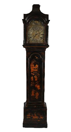18TH-CENTURY LACQUERED CHINOISERIE LONGCASE CLOCK BY RICHARD RICHARDSON