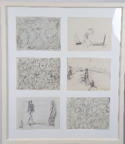 JOHN KINGERLEE (B. 1936), SUITE OF SIX ABSTRACT FIGURATIVE SKETCHES