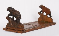 19TH-CENTURY BLACK FOREST CARVED BOOK SLIDE