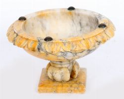 CARVED 19TH-CENTURY ALABASTER TAZZA