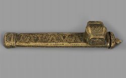 18TH-CENTURY ISLAMIC BRASS SCRIBE'S CALLIGRAPHY CASE (DIVIT)