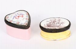 PAIR OF ENAMEL SNUFF BOXES