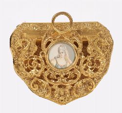 19TH-CENTURY ORMOLU DESK CLIP WITH MINIATURE