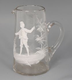 A MARY GREGORY GLASS JUG