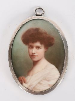 19TH-CENTURY SILVER FRAMED PORTRAIT MINIATURE